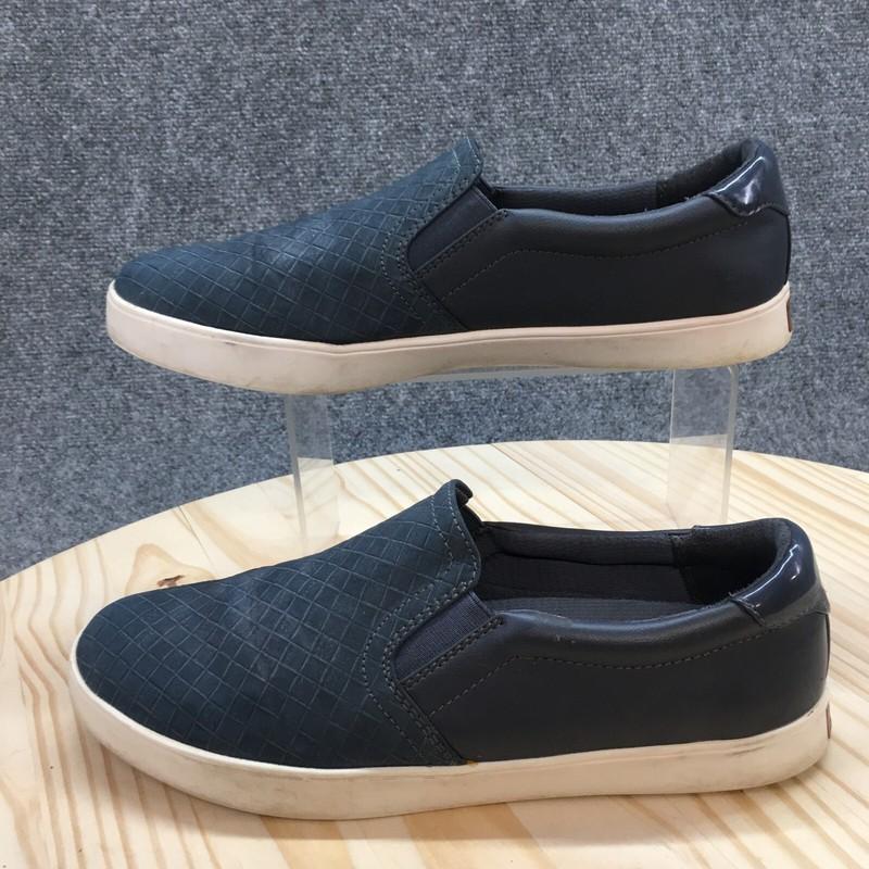 Dr Scholls Shoes Womens 9.5 Madison Slip On Sneakers Blue Faux Leather Comfort
