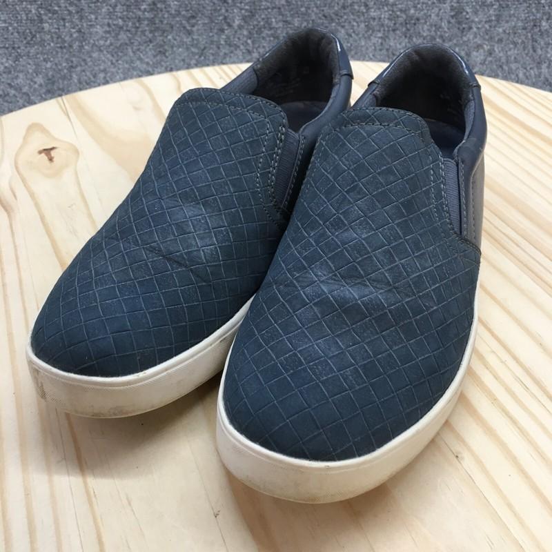 Dr Scholls Shoes Womens 9.5 Madison Slip On Sneakers Blue Faux Leather Comfort