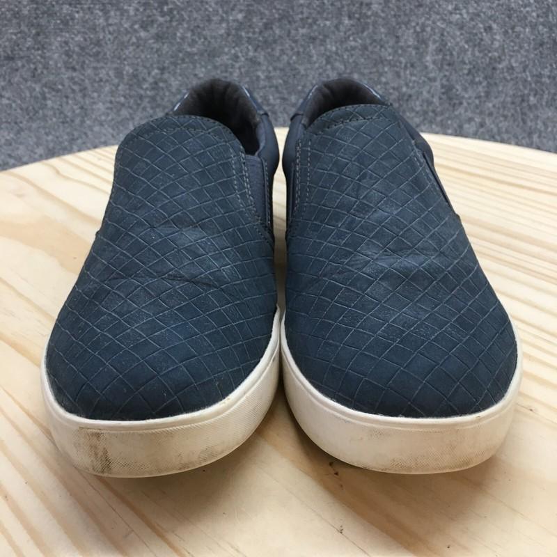 Dr Scholls Shoes Womens 9.5 Madison Slip On Sneakers Blue Faux Leather Comfort