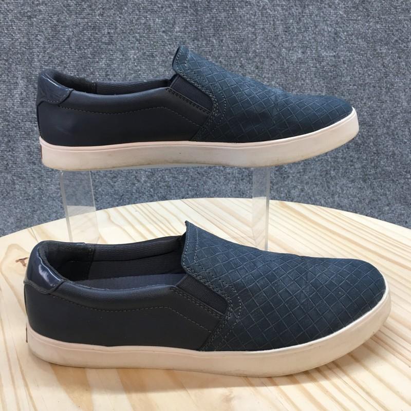 Dr Scholls Shoes Womens 9.5 Madison Slip On Sneakers Blue Faux Leather Comfort