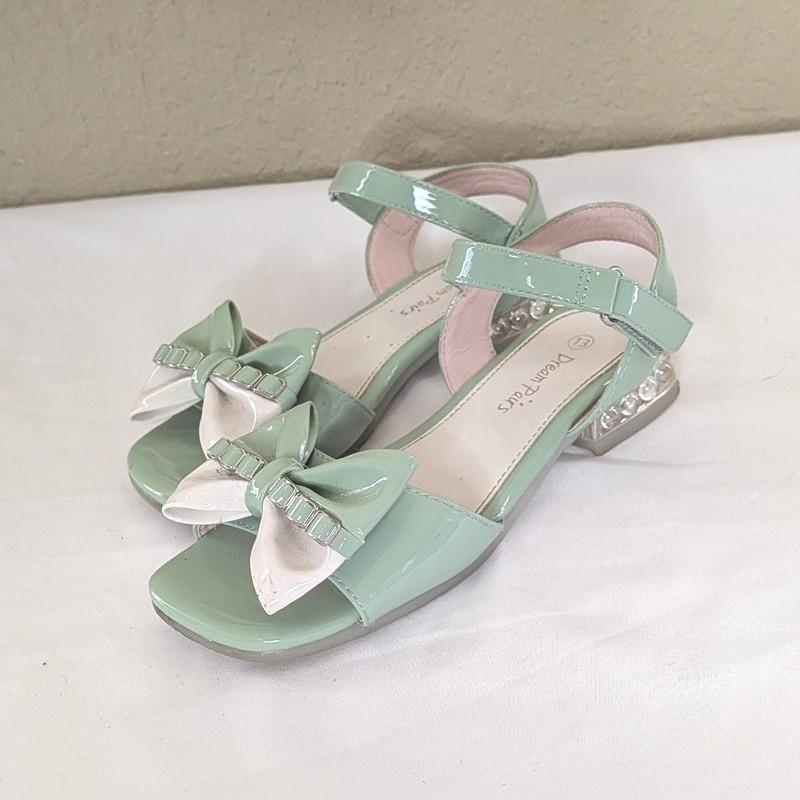 Dream Pairs Girls Mint Green Patent Bow Dress Sandals Size 13