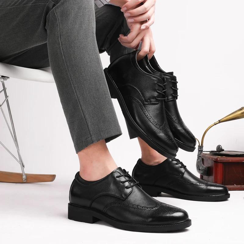Dress Shoes Oxfords Lace-up Height Increasing 4.5CM 6CM 8CM Elevator Shoes
