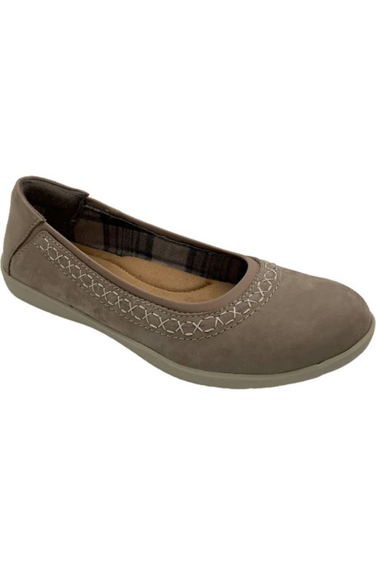Earth Origins Leather Whipstitch Flats Fable Light Thistle