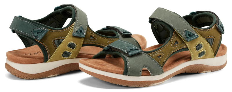 Earth Women's Skylar Adjustable Sport Sandals Dark Green (Select Size)