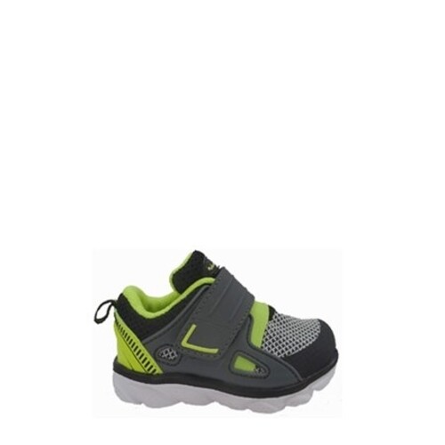 Easy On Garanimals Infant Boys Size 5 Athletic Shoes Velcro Black Gray Lime