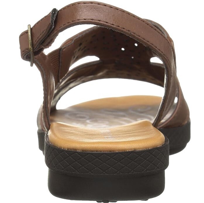 Easy Street Womens 6.5 M Brown Bolt Slingback Strappy Flat Sandal NIB ZK2