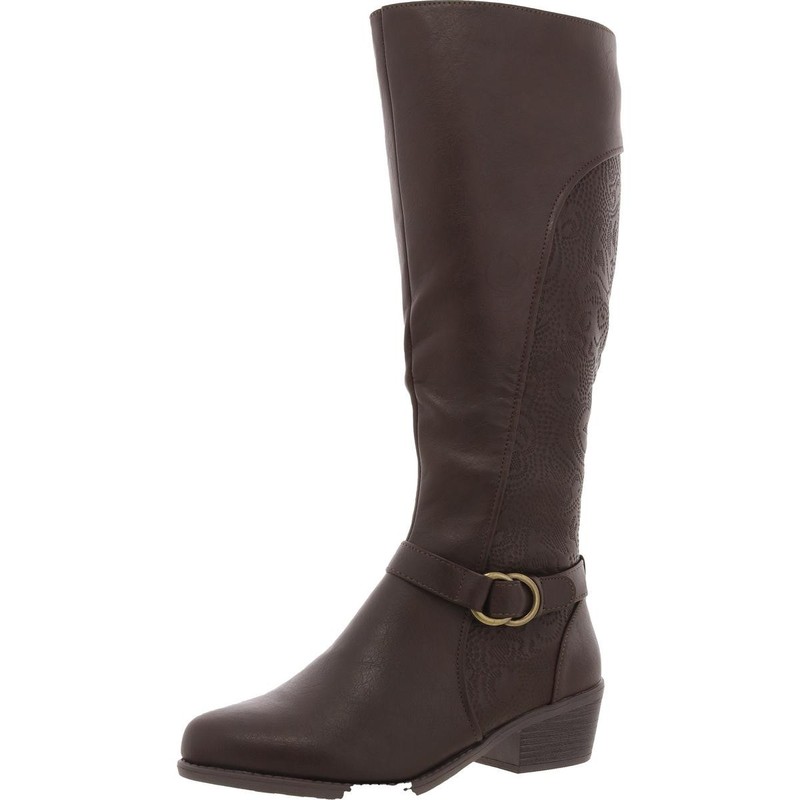 Easy Street Womens Luella Brown Knee-High Boots 9 Wide (C D W) BHFO 8499