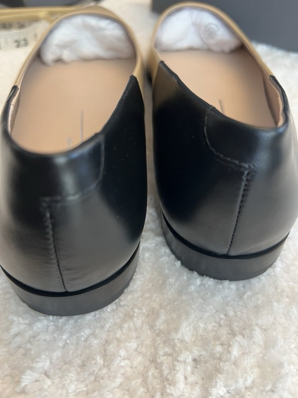 ECCO Flat Ballerina Sz 10/10.5/ EU 41 Tan And Black Leather Women's Shoe Danish