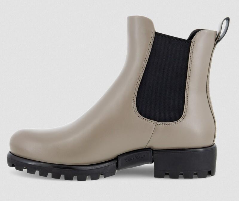 ECCO WOMENS MODTRAY CHELSEA BOOT LEATHER ELASTIC GORE TAUPE SIZ 39 & 40 EU