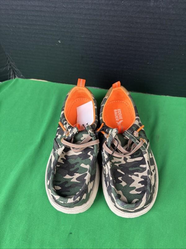Eddie Bauer Boys Canvas Slip-On Shoe Size 13 Camo