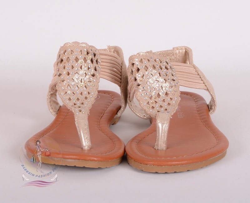 Eddie Marc Girls Gold Embellished Laser Cut Sandals Sz 9 US / 25 EU $29 NWOB