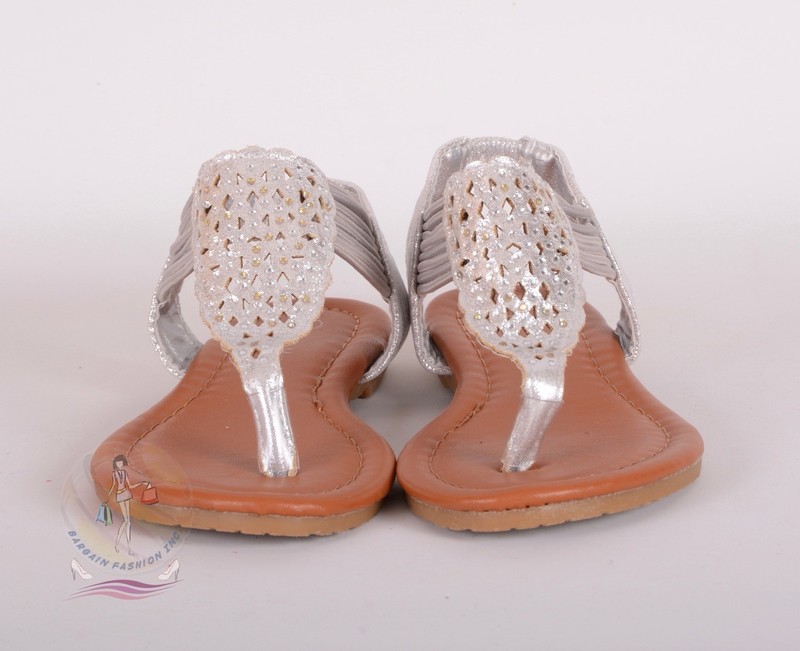 Eddie Marc Girls Silver Embellished Laser Cut Sandals Sz 8 US / 24 EU $29 NWOB