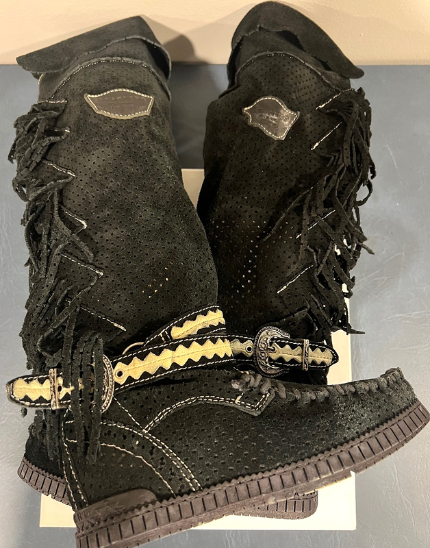 EL VAQUERO DELILAH DRAINER BLACK SIZE Euro 38 / US 7 - 7.5 NIB BOOTS NEW ITALY