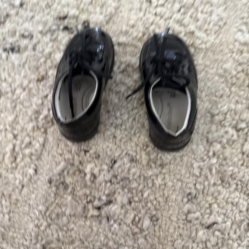 ELEFANTEN Baby Patent Leather Shoes Size 21 Loafer With Laces BLACK