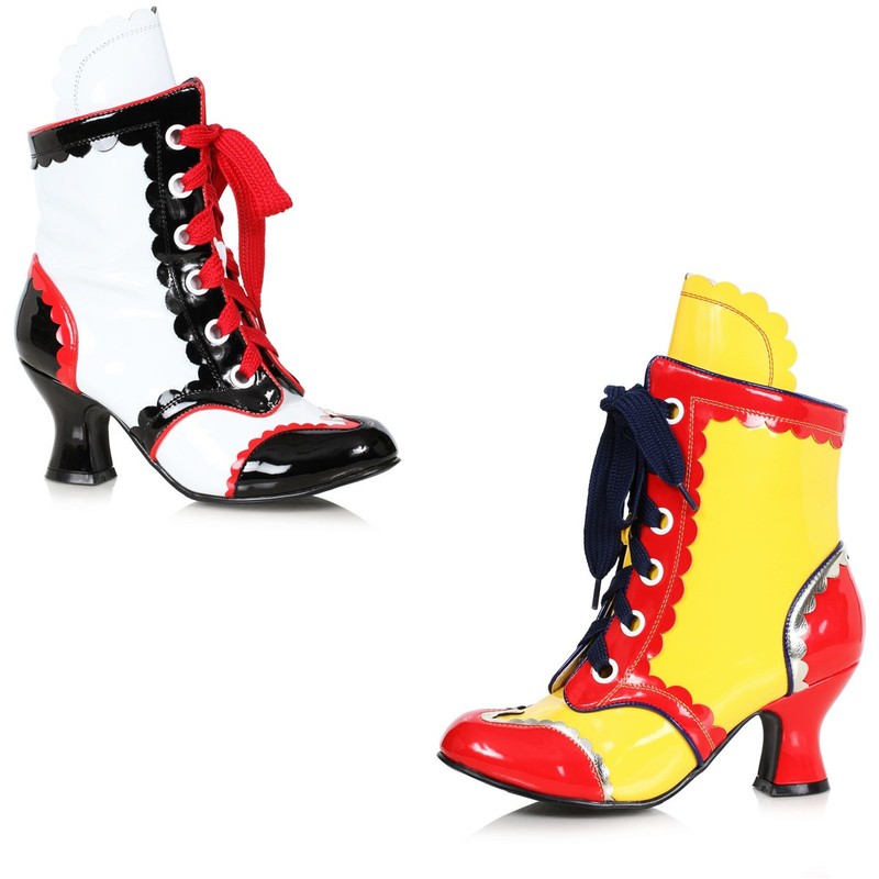 Ellie 2.5" Heel Clown Ankle Boots Shoe Adult Women Shoes Boots 254/Bubbles