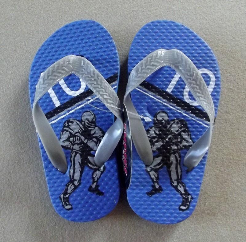 Empire Little Boys Sport-Theme Flip-Flop Sandals "Football" size (L 1-2) NWT