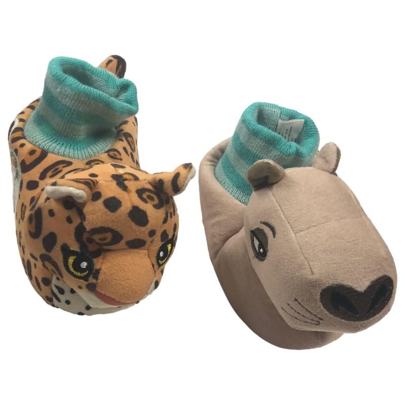 Encanto Toddler Girls Cheetah & Hippo Slippers House Shoes