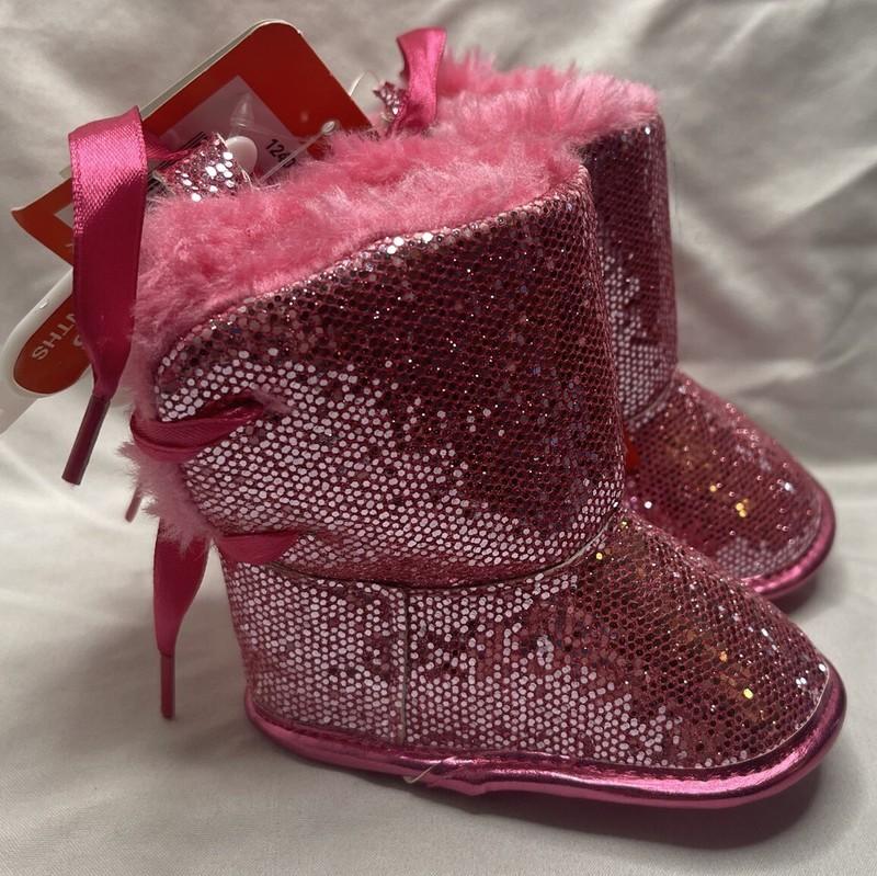 Esprit Glittery Pink Boots Infant Size 0-6 Months Soft Soles NWT