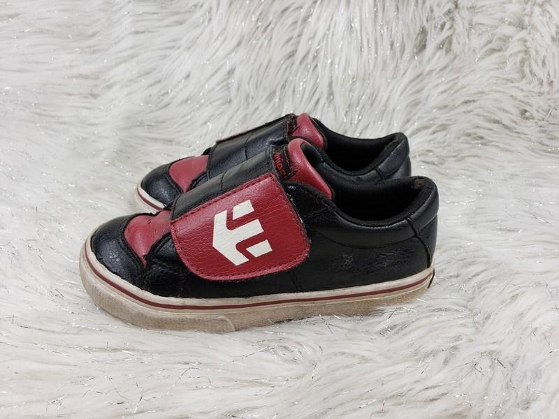 ETNIES Black Dark Red Easy On Casual Skate Shoes Toddler Kids Size US 9 EUR 26