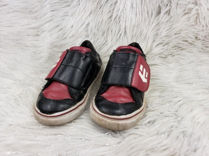 ETNIES Black Dark Red Easy On Casual Skate Shoes Toddler Kids Size US 9 EUR 26