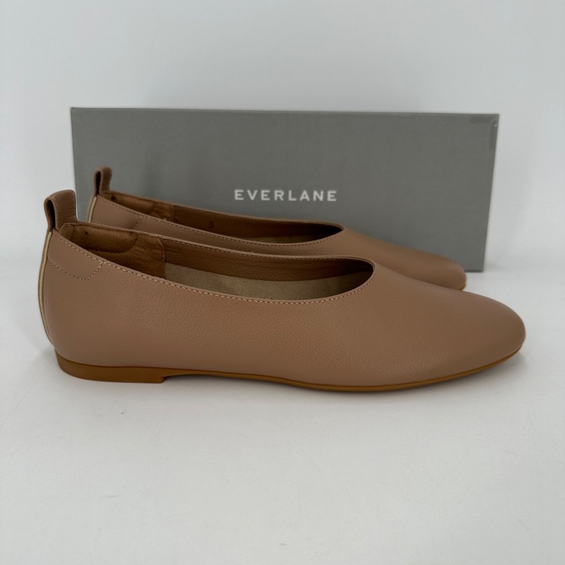 Everlane The Italian Leather Day Glove Flats In Tan-Brown Sz 9.5 Women's Nto