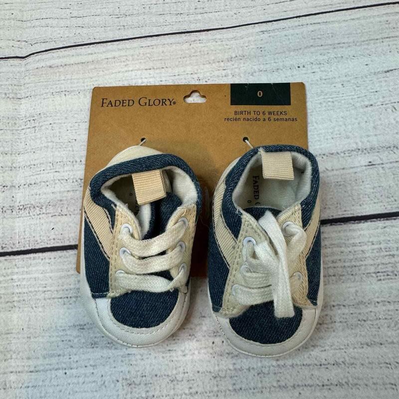 Faded Glory Blue & White Sneakers Size 0 Birth to 6 Weeks