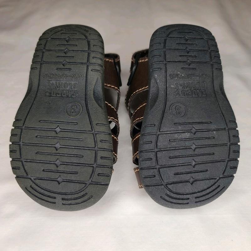 Faded Glory Brown Open Toe Leather Infant's Sandal Size 3