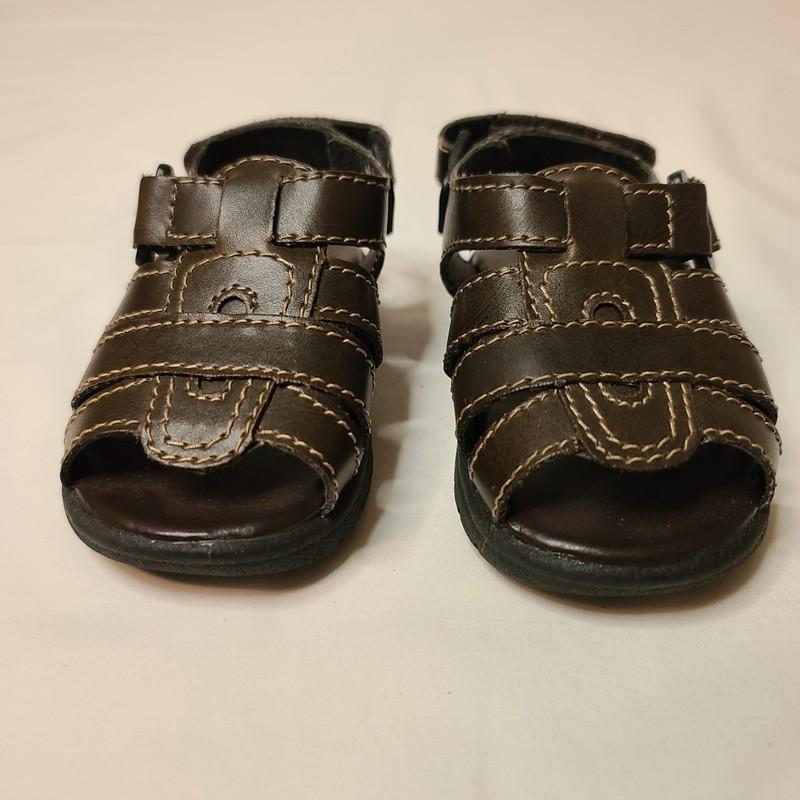 Faded Glory Brown Open Toe Leather Infant's Sandal Size 3