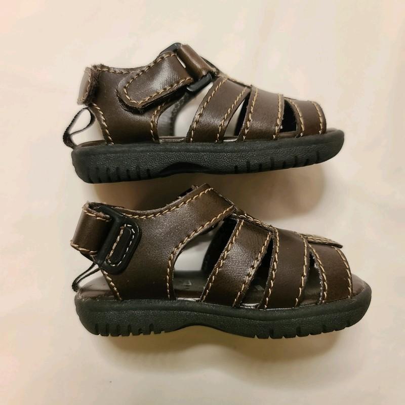 Faded Glory Brown Open Toe Leather Infant's Sandal Size 3