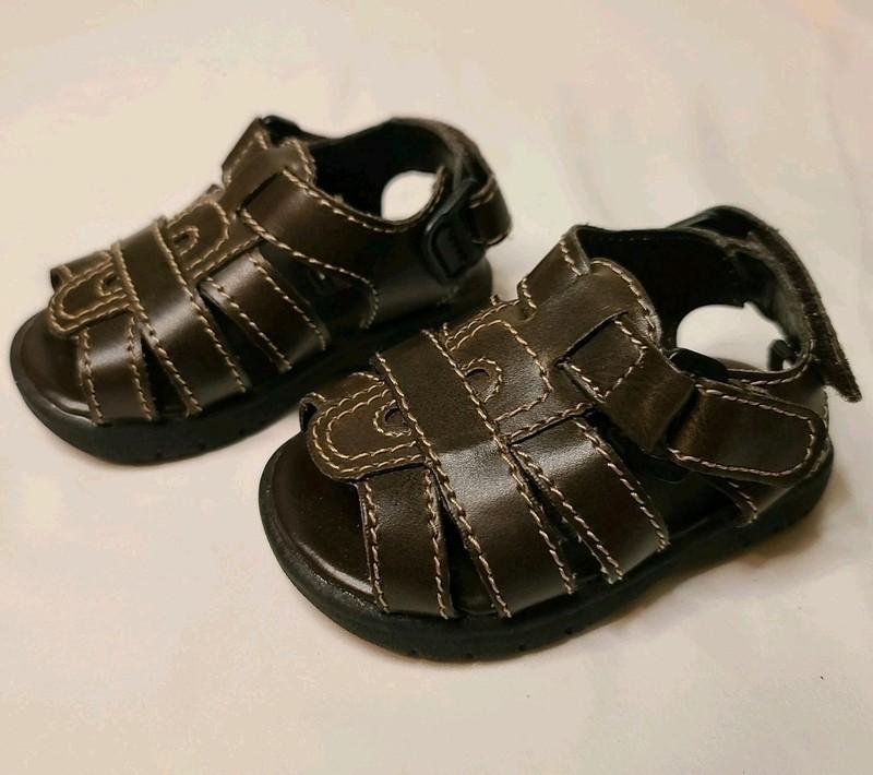 Faded Glory Brown Open Toe Leather Infant's Sandal Size 3