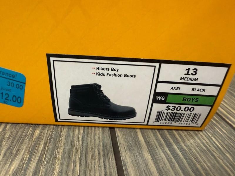 Falls Creek Boys Black Fashion Boots Size 13 Medium Axel Hiker Style
