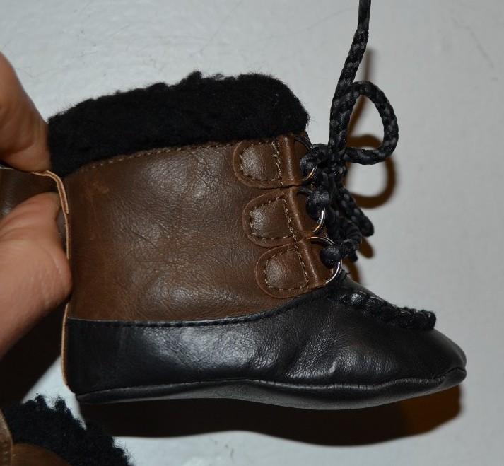 Faux Leather Boots with Faux Shearling Trim Spencer's Baby Winter Boots Booties