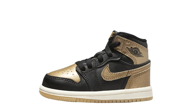 [FD1413-071] Nike Toddler Air Jordan 1 Retro High OG Black Metallic Gold *NEW*