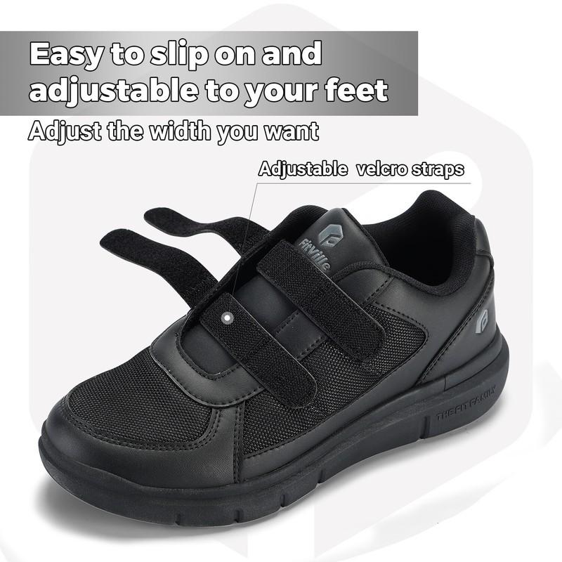 FitVille Men Extra Wide Diabetic Shoes Adjustable Straps Neuropathy Swollen Feet