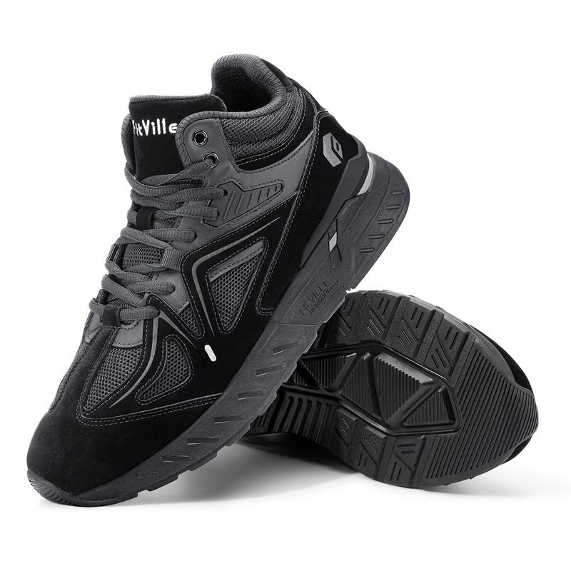 FitVille Men's High-top Sneakers Extra Wide Basketball Shoes W/ Ankle Support