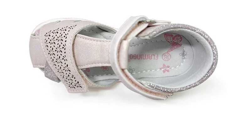 FLAMINGO Girls Sandals Double Hook&Loop Orthopedic Flower Print EU 26/US 9.5