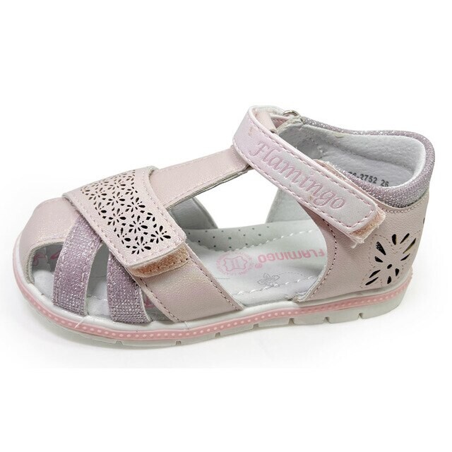 FLAMINGO Girls Sandals Double Hook&Loop Orthopedic Flower print EU 26/US 9.5