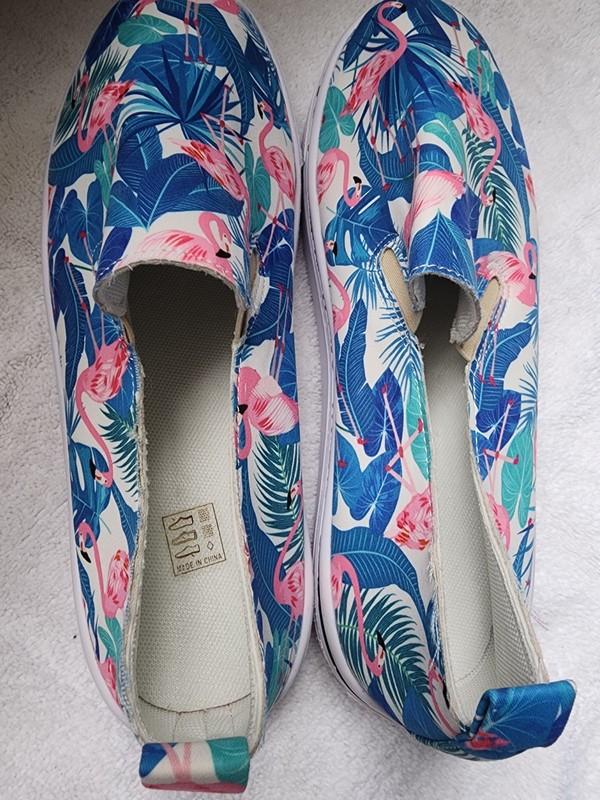 Flamingo Slip On Canvas Sneakers. Size 41