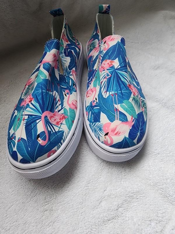 Flamingo Slip On Canvas Sneakers. Size 41