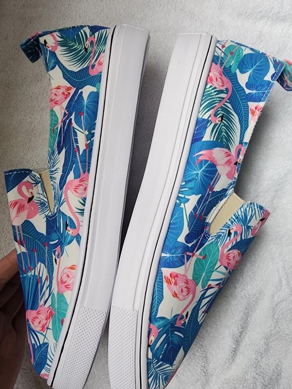 Flamingo Slip On Canvas Sneakers. Size 41