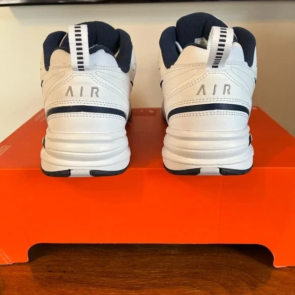 [FLASH SALE]-Nike Air Monarch IV Men's Cross-Training Shoes- White Navy [AUTH]