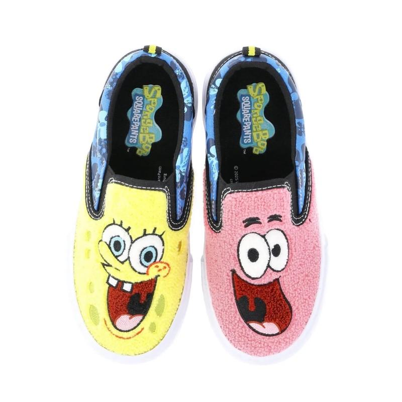 Fleece Big Kids 2 SpongeBob Square Pants & Patrick Ground Up Slip On Shoes NEW