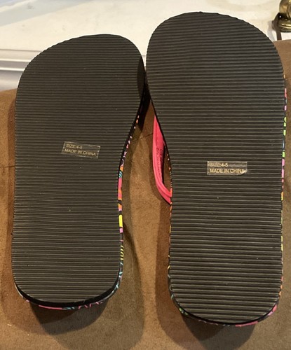 FLIP FLOPS SZ 4-5 HEARTS & FLOWERS W/SOLES SUPER CTE