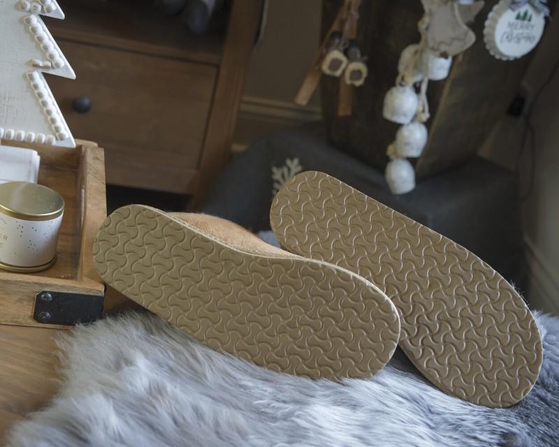 Follkee Sheepskin Slippers Wool House Shoes Women Slippers Men Slippers