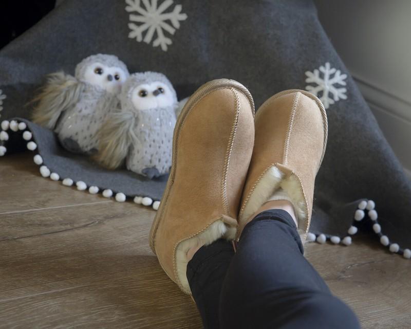 Follkee Sheepskin Slippers Wool House Shoes Women Slippers Men Slippers