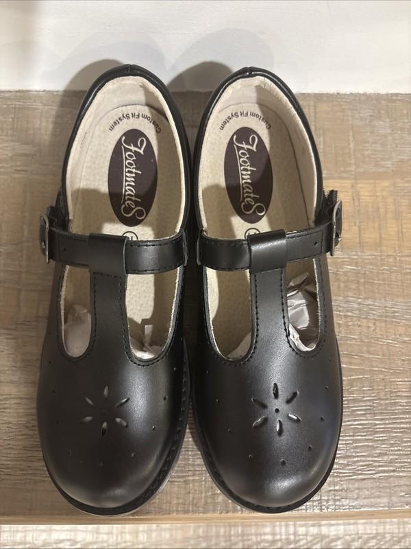 Footmates Girls Size 1.0 Sherry Black T Strap Mary Jane Dress Shoes