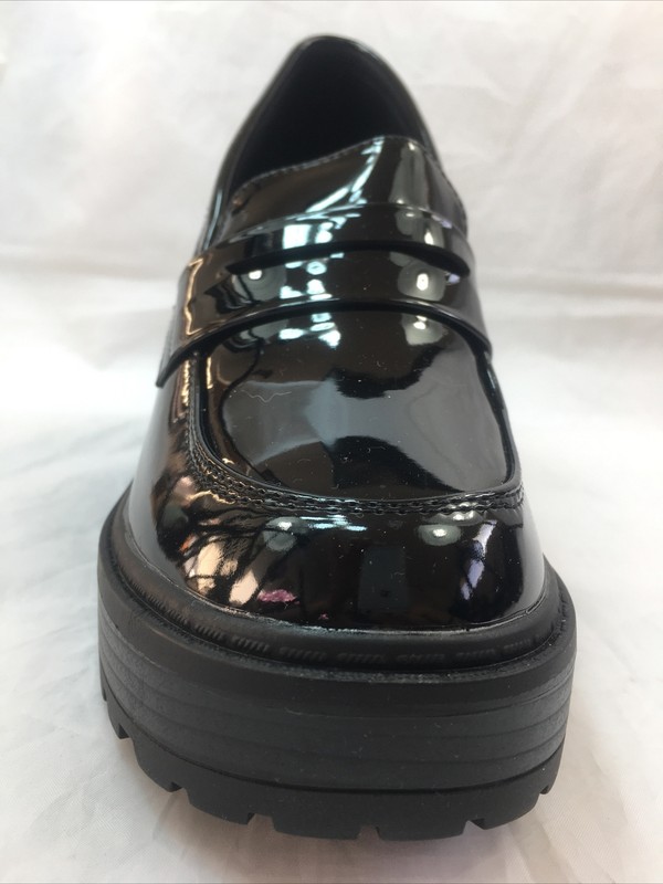 FOREVER-STATE-PATENT CHUNKY PLATFORM LOAFERS 4" Hi-Chunky Block Heel Women PUMPS