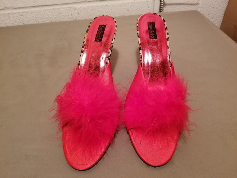 Frederick's Of Hollywood Marabou Mules Slippers Heels Shoes~U Choose Color