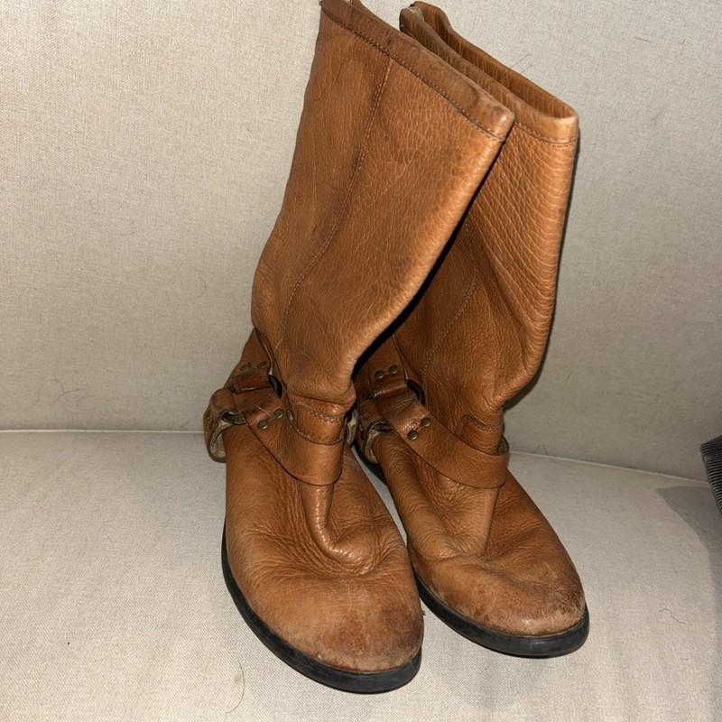 Frye Harness Boots Youth Size 1.5 Whiskey Leather Cowgirl Western Rodeo Moto