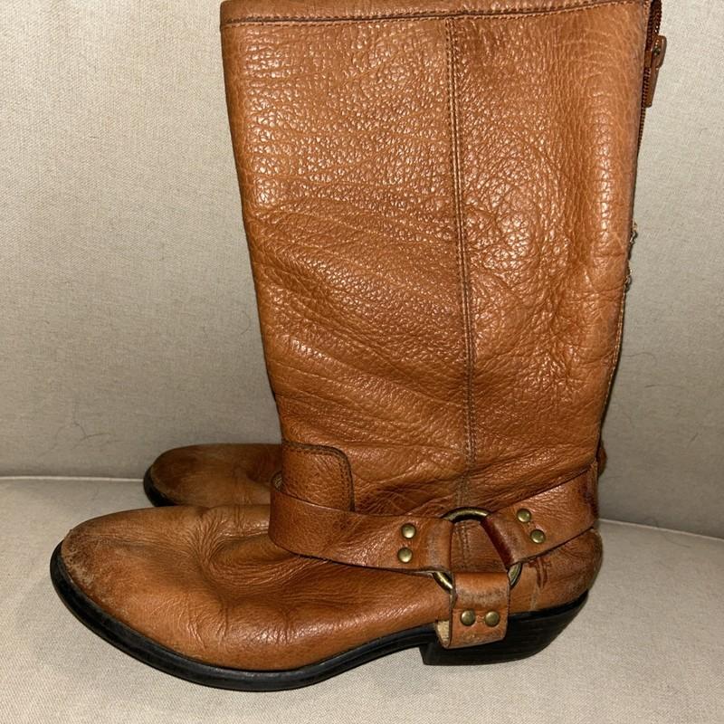Frye Harness Boots Youth Size 1.5 Whiskey Leather Cowgirl Western Rodeo Moto